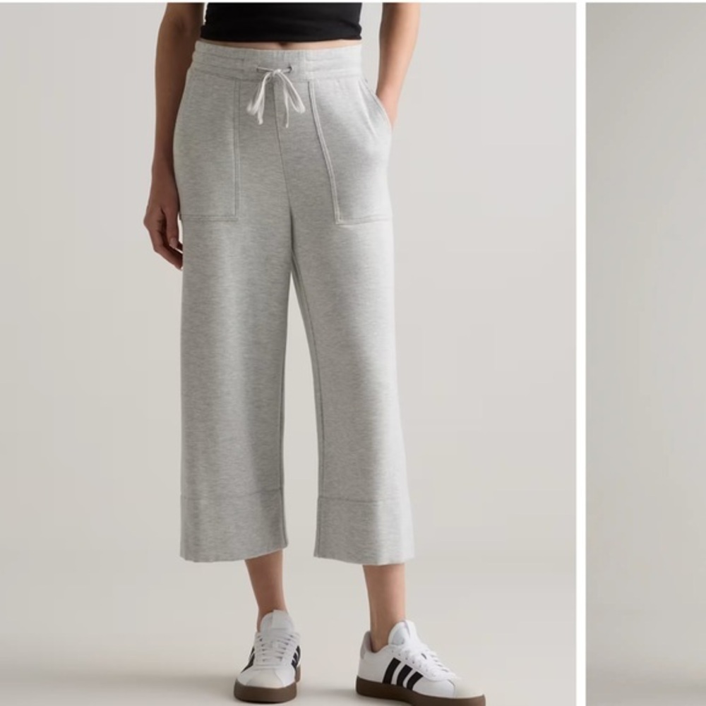QUINCE SuperSoft Fleece Cropped Wide Leg Pants woman’s XL